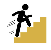 icon man running up stairs